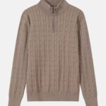 Men Half-Zip Cable-Knit Sweater