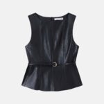 Women Sleeveless Belted Top