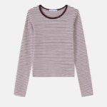 Women Long-Sleeves Round-Neckline T-shirt