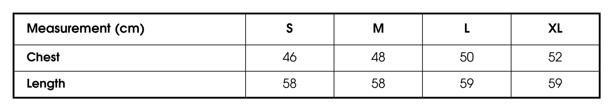 Size chart