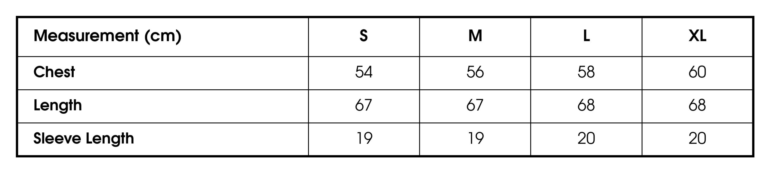 Size chart
