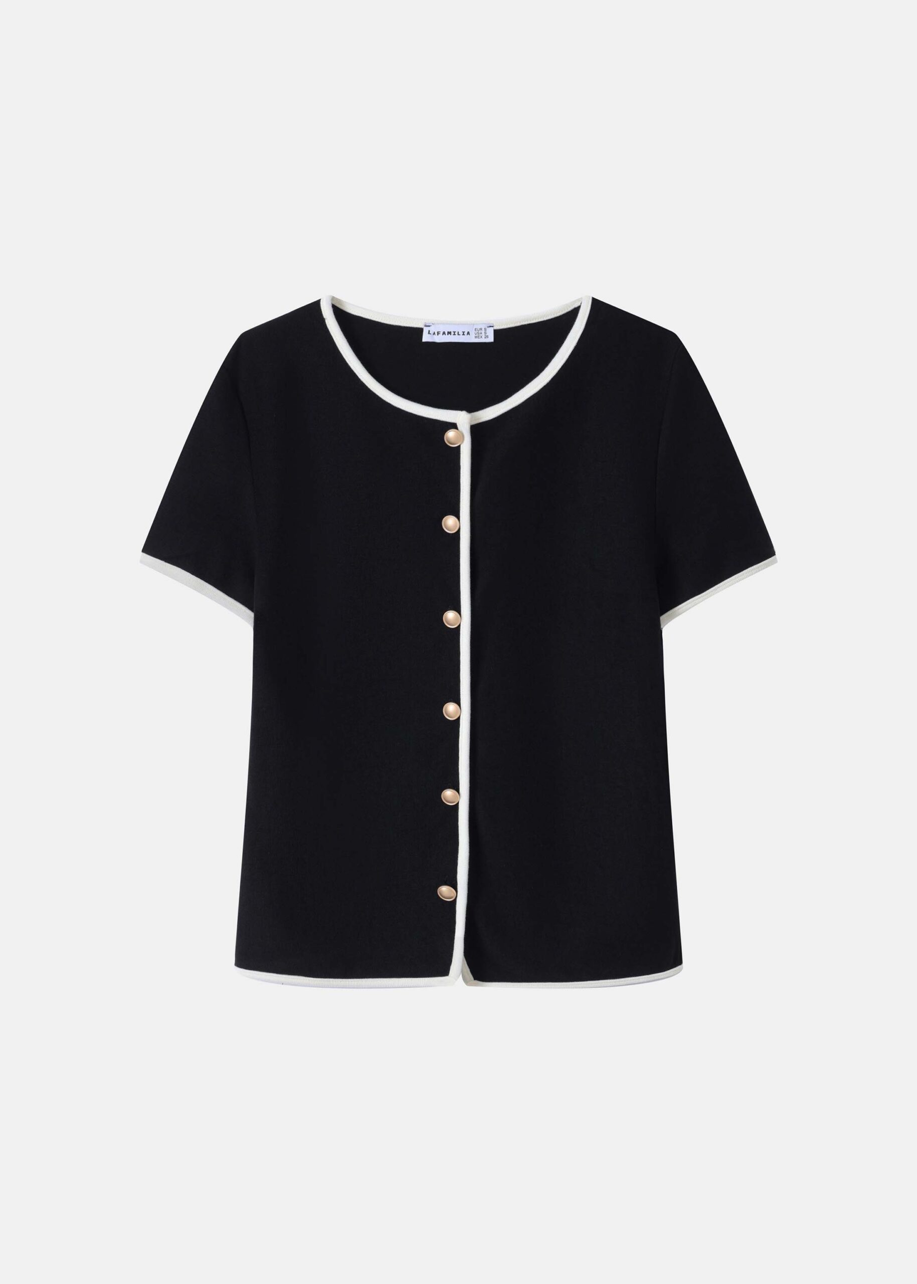 6226216015501-a Women Round-Collar Cardigan - Image 1
