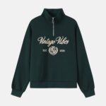 Women High-Neck Quarter-Zipup Sweatshirt