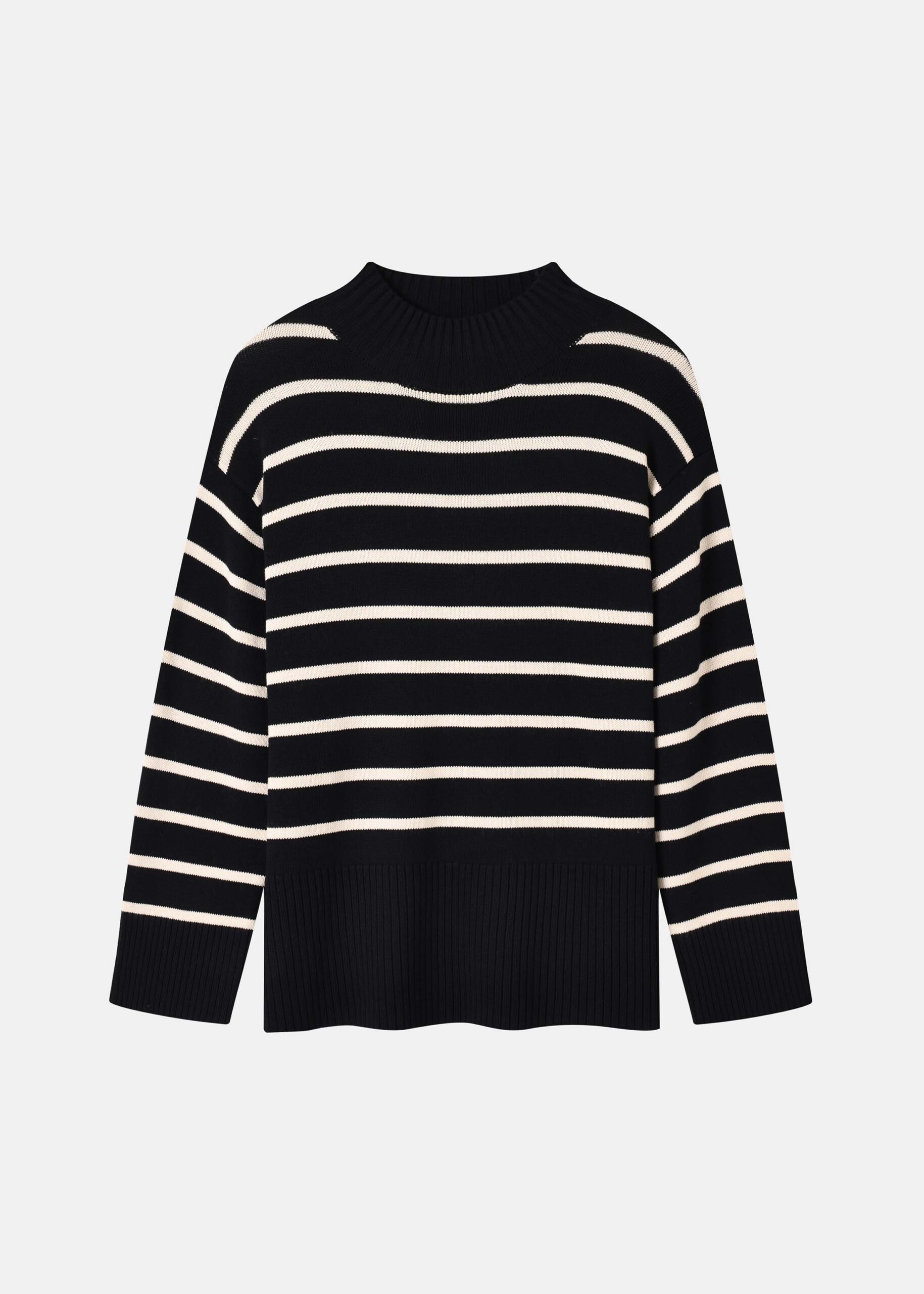 6226216036101-a Women Striped Knitted Sweater - Image 1
