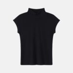 Women Short-Sleeves High-Neck Top